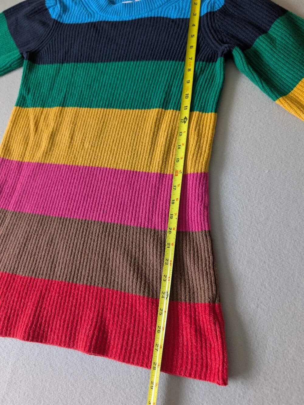 Gap Girls Rainbow Colorblock Stripe Knit Sweater Dress Cotton Blend Sz XL 12